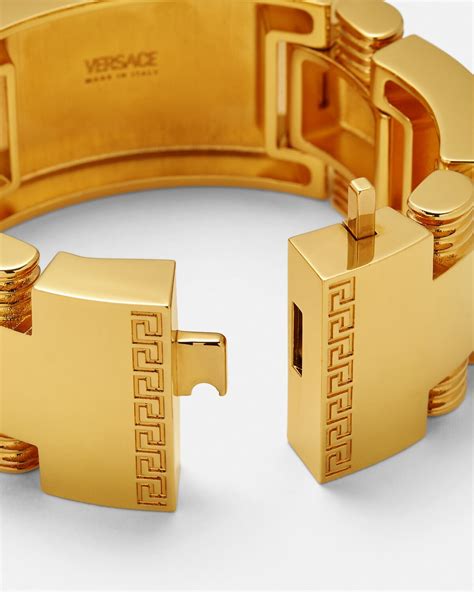 versace logo bracelet|versace bracelet 14k plated gold.